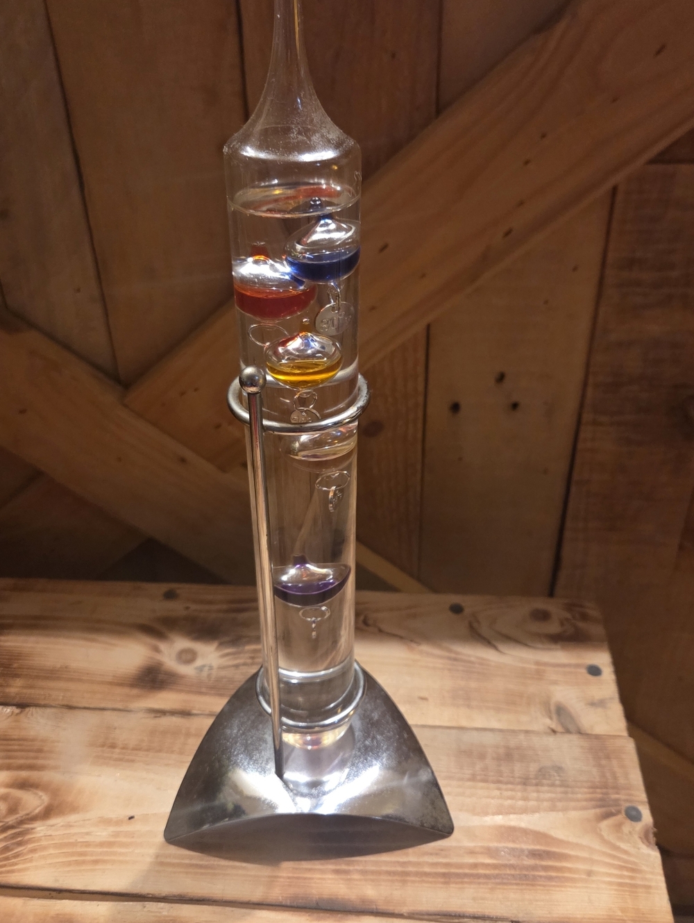 Glass Galileo Thermometer with Floating Spheres